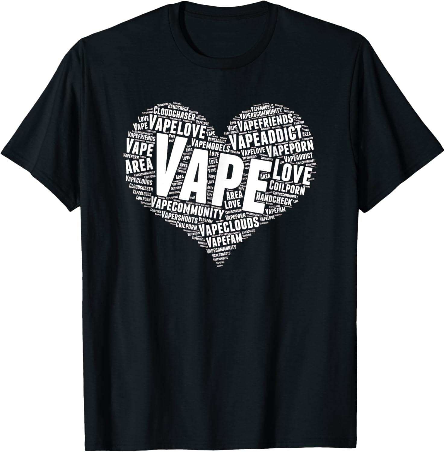 Vaping Shop - Vape coeur mot nuage graphique T-Shirt