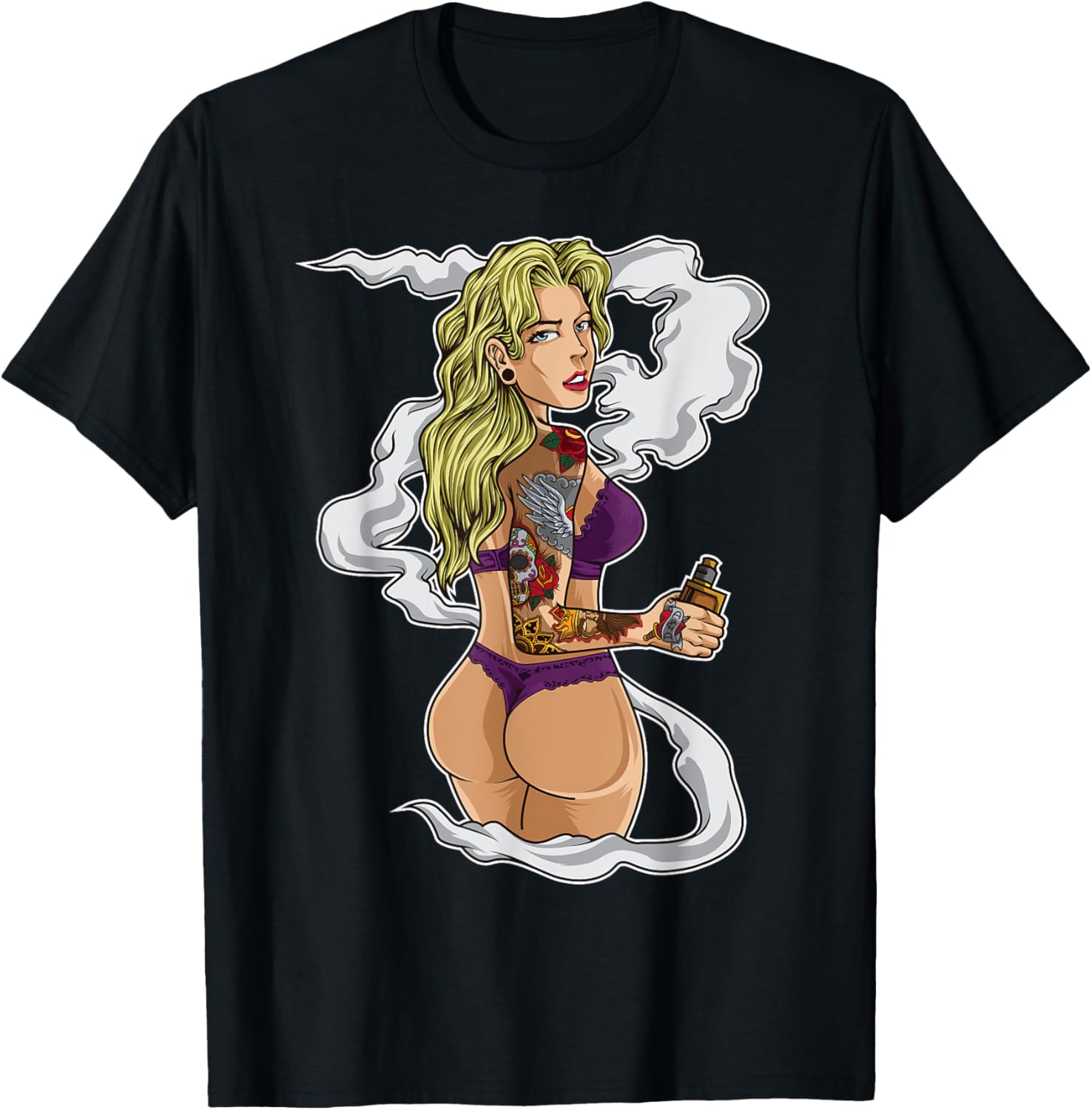 Tâché Vaping Girl Graphic Tee  - Vaping Shop avis et prix